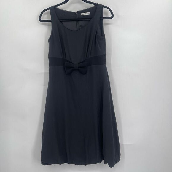Babylone Black Sleeveless Scoop Neck Back Zip A-Line Mini Dress Medium - Picture 1 of 8